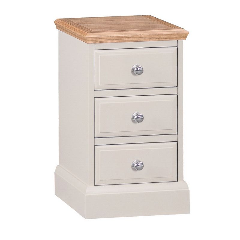 Country Cottage Bedside Cream & Oak 3 Drawers